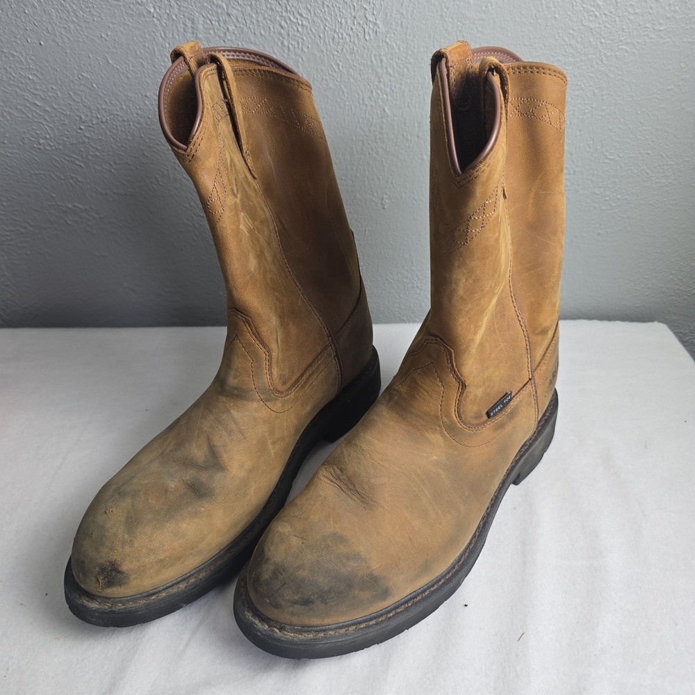 Ariat Work Boots Mens Size 11 D Steel Toe Brown Leather Western ASTM F2413-11